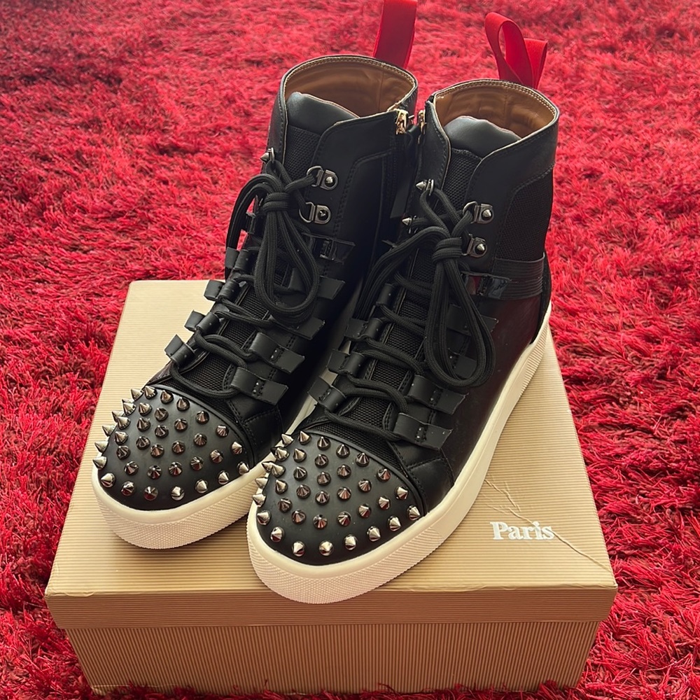 Christian Louboutin black leather boots